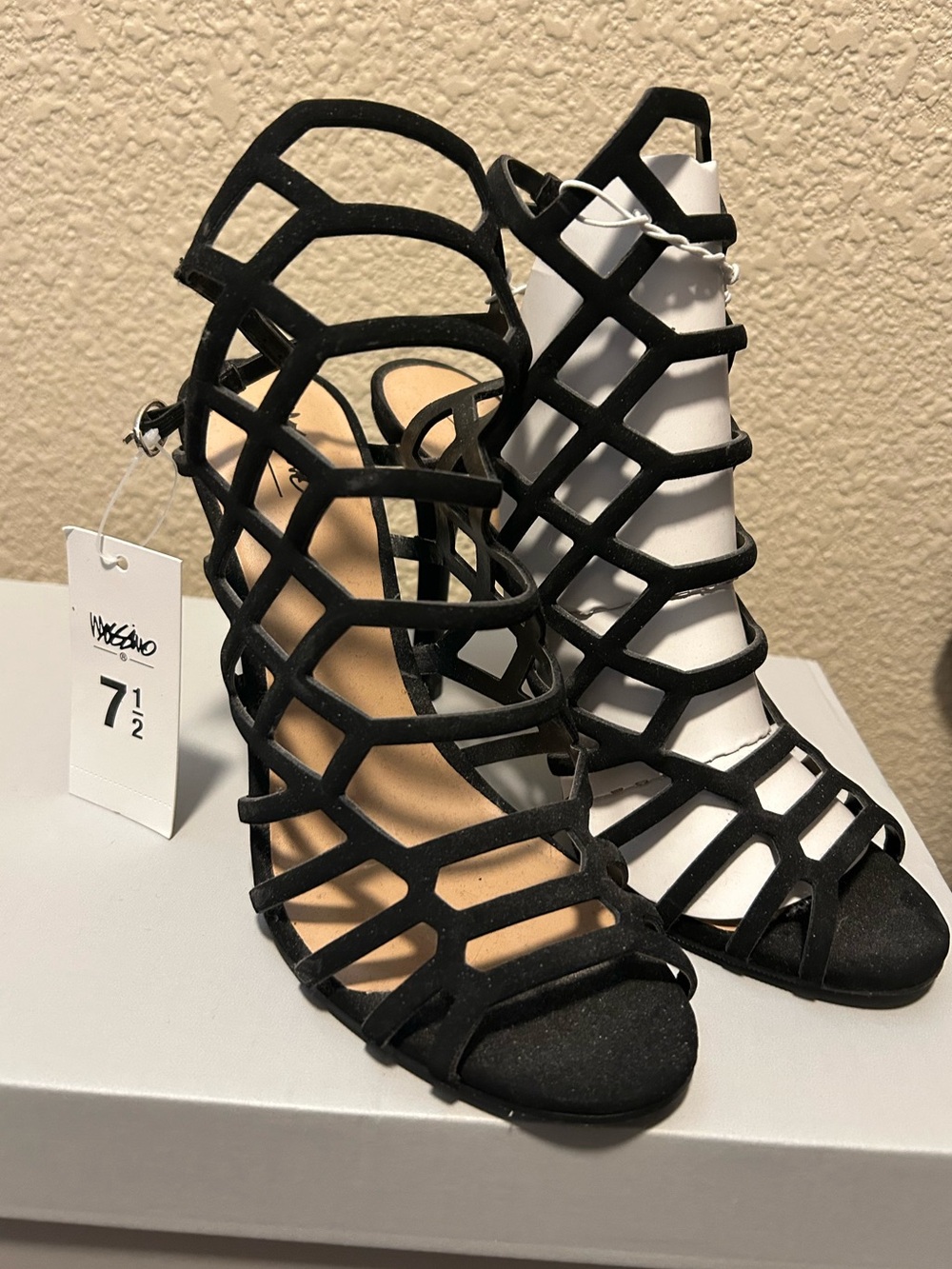 Mossimo Supply Co. Black Cage Strappy High Heels